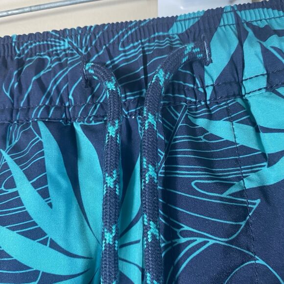 Trinity Coast Swim Trunks Men XS Navy Mint Mesh Lining Side Pockets Floral - Picture 5 of 13